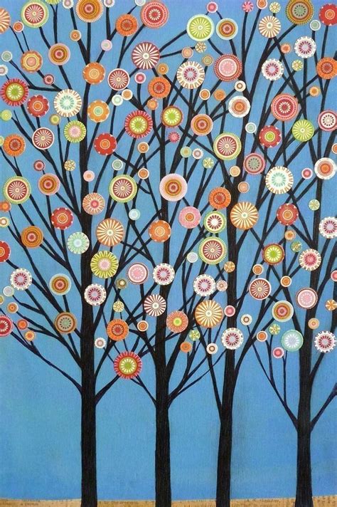 pin  kimara wise  felt crafts button tree art tree collage