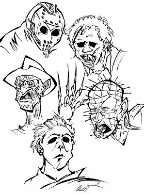 sketches   characters  fridays horror  person   faces