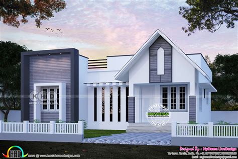 small mixed roof  bedroom single floor house kerala home design  floor plans  dream