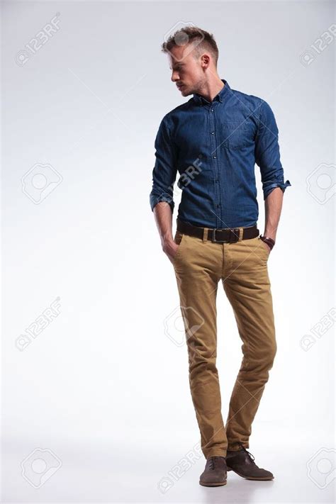 full length portrait   casual young man standing   man