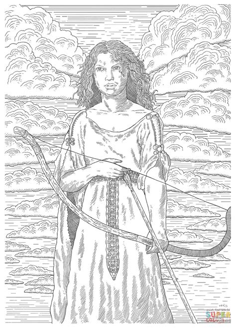 female medieval archer coloring page  printable coloring pages