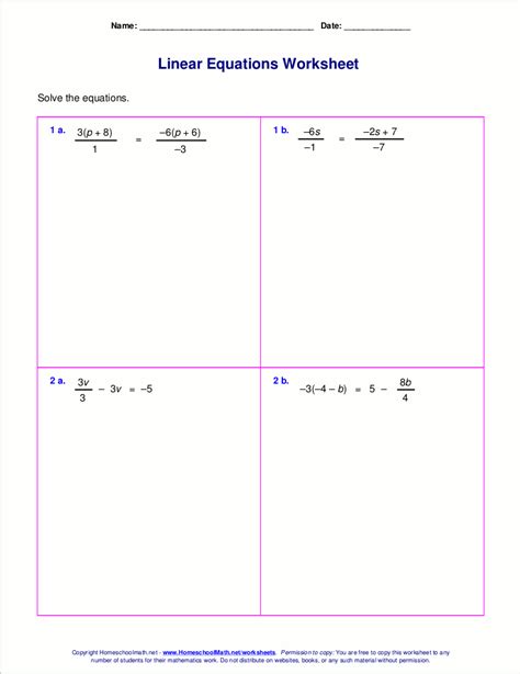 access  linear equations  fractions worksheet copy vconduhs