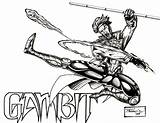 Coloring Pages Men Rogue Gambit Drawing Domain sketch template