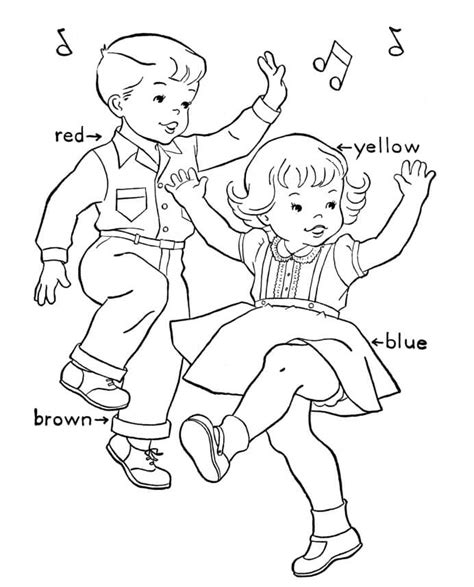 kids dance coloring page  printable coloring pages  kids