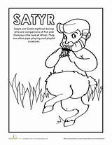 Satyr Coloring Pages Education sketch template