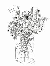 Bouquet Jar sketch template