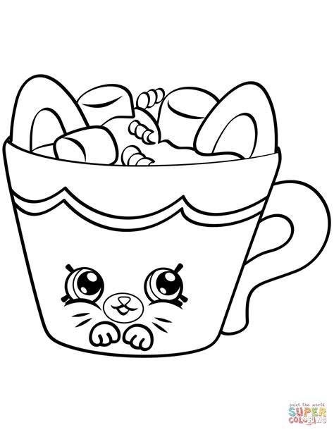 hot choc petkins shopkin coloring page  printable coloring pages
