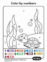 Animals Worksheet Color Numbers Underwater Number Coloring Kids Kidlo Counting sketch template