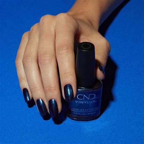 dark metallic navy blue nail polish    call eternal midnight   blue nail