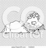 Clip Chiseling Boulder Caveman Outline Illustration Cartoon Rf Royalty Toonaday sketch template