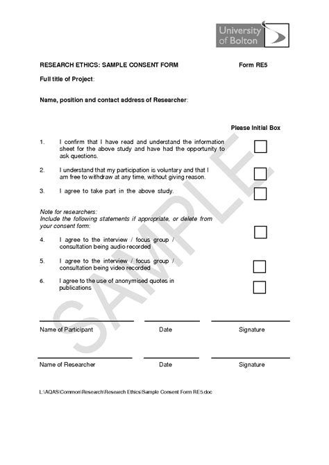 Research Consent Forms Template Flyer Template