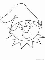 Coloring Pages Elf Christmas Face Cut Printable Elves Sheets Print Kids sketch template