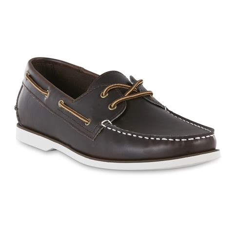 simply styled mens boater boat shoe brown