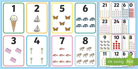 number picture cards   primary teaching resources