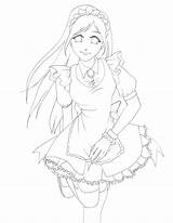 Maid Lineart sketch template