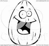 Almond Clipart Coloring Smiling Happy Cartoon Outlined Vector Thoman Cory Regarding Notes Clipartof sketch template