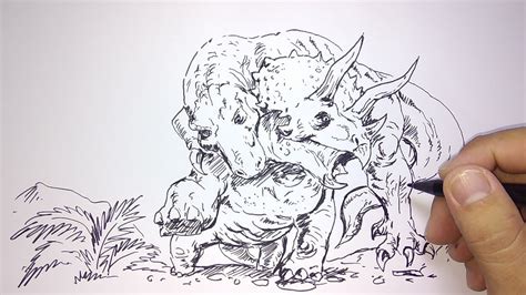 kumpulan contoh sketsa gambar dinosaurus  rex informasi