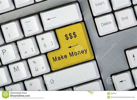 make money button stock image image of internet