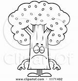Tree Clipart Depressed Coloring Mascot Sick Sad Cartoon Thoman Cory Vector Outlined Royalty 2021 Clipartof sketch template