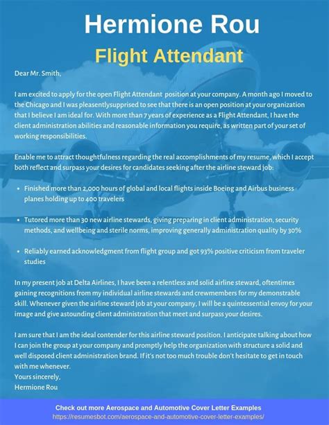 Flight Attendant Cover Letter Samples And Templates [pdf