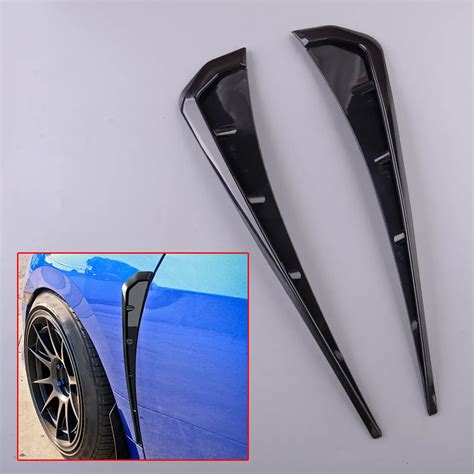 pair abs exterior side fender vent air wing cover trim decor car accessories universal glossy