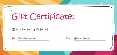 gift certificate template   microsoft word  gift