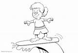Surfboard Coloring Surfing Kid Pages Printable Kids sketch template