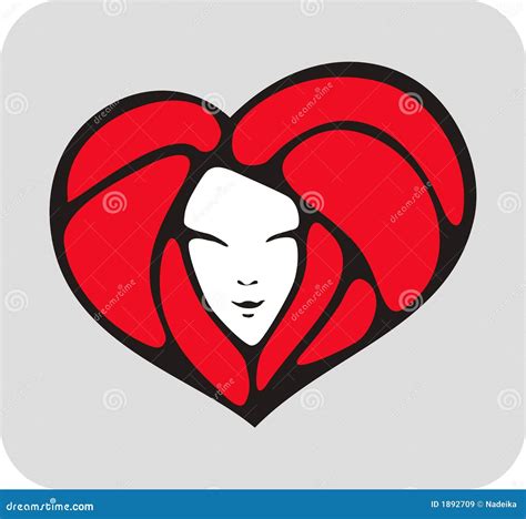 heart face stock vector illustration  modern gray