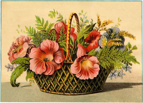 flower basket images vintage flowers graphics fairy flower basket