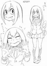 Hero Academia Boku Tsuyu Asui Drawing Anime Cute Sketches Froggy Manga Sketch Face Choose Board Characters Character sketch template