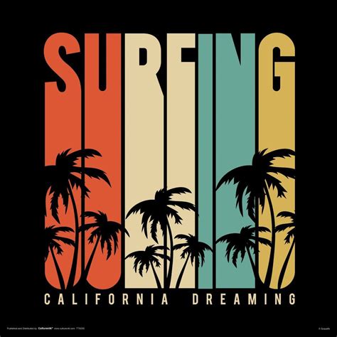 Surfing California Dreaming Retro Vintage