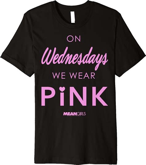 Mean Girls On Wednesdays We Wear Pink Heart Premium T Shirt
