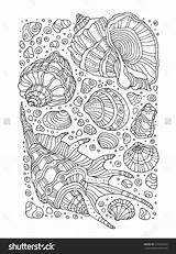 Coloring Pages Adult Pattern Shutterstock Background Cute Mandala Printable Seashell Colorful Drawings Books sketch template