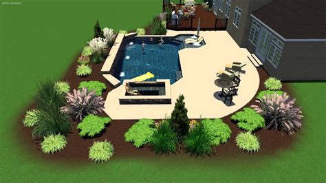 geometric style pool  raised rectangle spa  bucks county