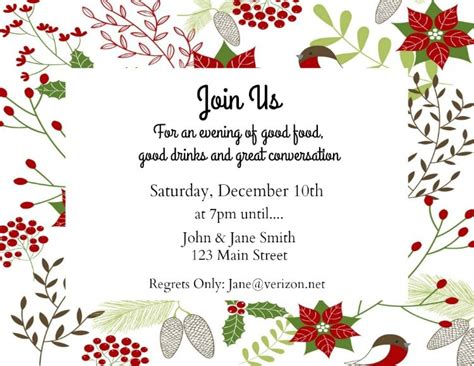 holiday invitations  printables hearth  vine