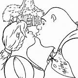 Shrek Fiona Coloring Kissing Princess Pages Kiss People Color Printable Luna Getcolorings Getdrawings Carriage Onion Married Were They Just Colorluna sketch template
