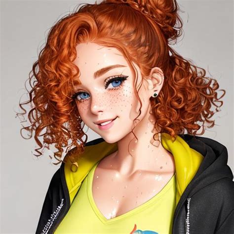 Extremely Realistic Hyperdetailed Curly Ginger Gir Openart