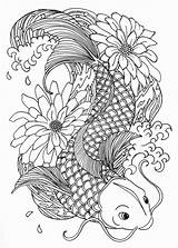Koi Coloring Carp Fish Coy Perey Pages Printable Deviantart Adult Colouring Drawing Tattoo Kids Drawings Fun Choose Board sketch template