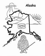Coloring Alaska Map State Pages Printables Usa Printable Seal Outline Go Popular States Print Next Back Coloringhome Ak sketch template