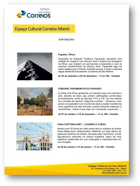 focus portal cultural espaÇo cultural correios niterÓi
