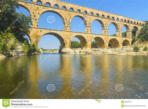 Pont Du Gard Stock Image Image Of Architecture Aqueduct
