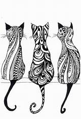 Coloring Pages Cat Adult Book Color Animal Cats Adults Kittens Kolorowanki Dla sketch template