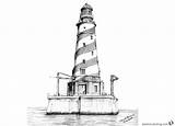 Lighthouse Coloring Pages Drawing Realistic Great Printable Color Kids Adults sketch template