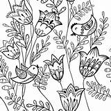 Printemps Fleurs Colorier Adulte Oiseaux Coloriages Exotiques Oiseau Clochette Clochettes Primanyc sketch template