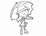 Umbrella Girl Coloring Coloringcrew Pages sketch template