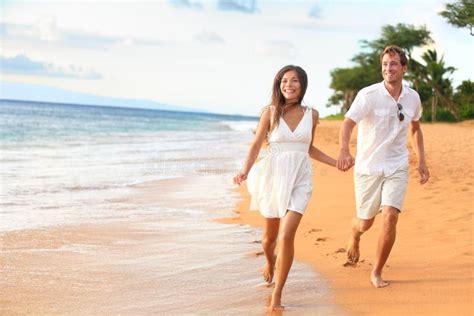 beach couple on romantic travel honeymoon fun stock image image 40248617