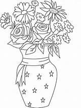 Vase Bouquet Pencil Getdrawings sketch template