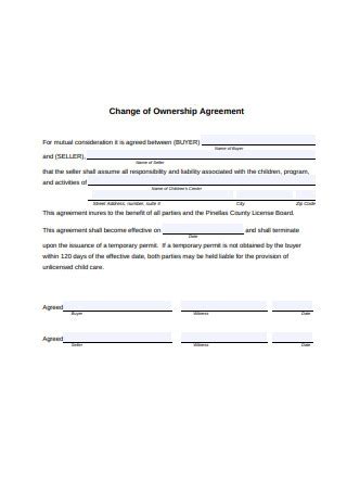 sample ownership agreements   ms word