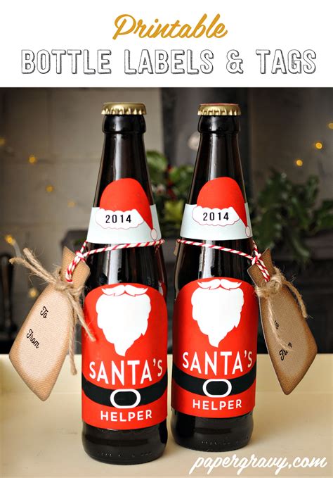 free printable santa suit beer bottle labels by noël a toutou school noel et