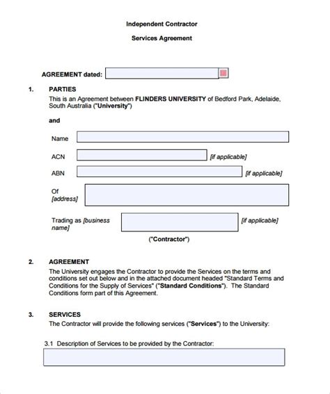 sample contract agreement templates   ms word google